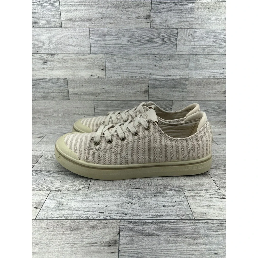 KEEN Women's Casual Striped Canvas Lace Up Sneakers Beige Tan Size 10‎